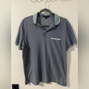 Robert Barakett navy blue & sage green polo